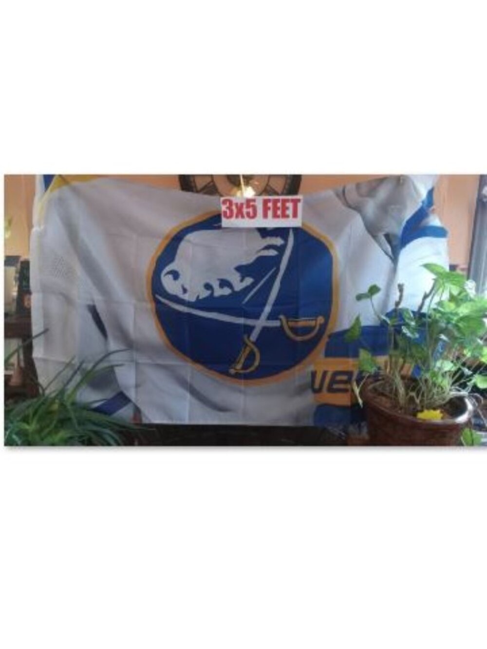 Buffalo Sabres White Jersey NHL 3X5 Feet Flag Banner Pole or Wall Decor